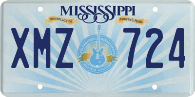 MS license plate XMZ724
