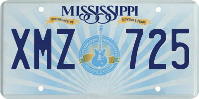 MS license plate XMZ725