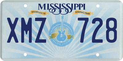 MS license plate XMZ728