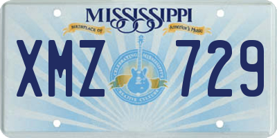 MS license plate XMZ729