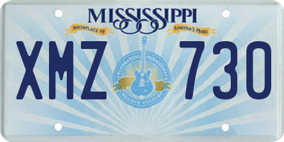 MS license plate XMZ730