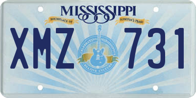 MS license plate XMZ731