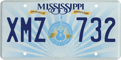MS license plate XMZ732