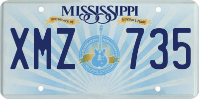 MS license plate XMZ735