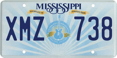 MS license plate XMZ738