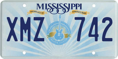 MS license plate XMZ742