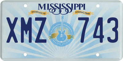 MS license plate XMZ743
