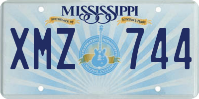 MS license plate XMZ744