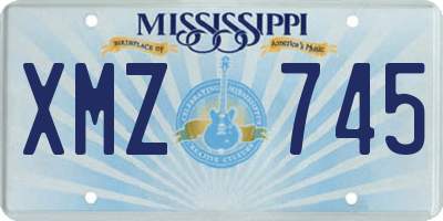 MS license plate XMZ745
