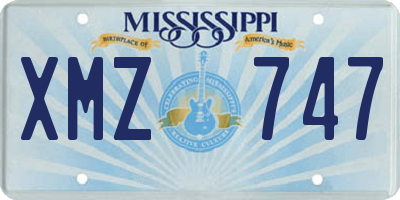 MS license plate XMZ747