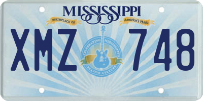 MS license plate XMZ748
