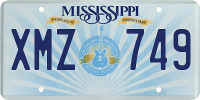 MS license plate XMZ749