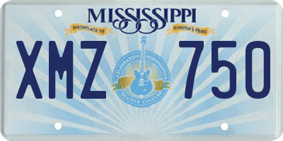 MS license plate XMZ750