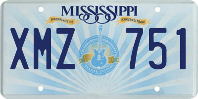 MS license plate XMZ751