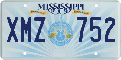 MS license plate XMZ752