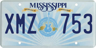 MS license plate XMZ753