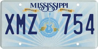 MS license plate XMZ754