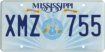 MS license plate XMZ755