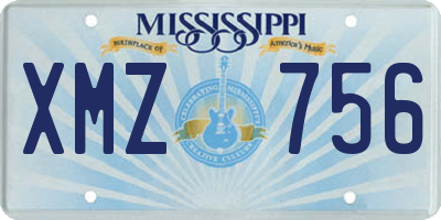 MS license plate XMZ756