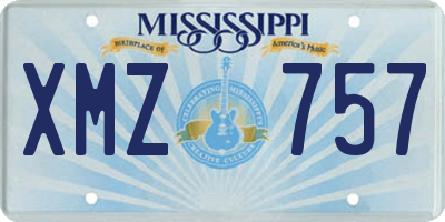 MS license plate XMZ757
