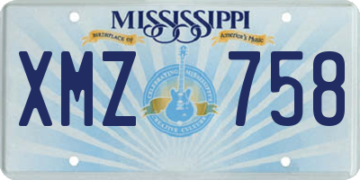 MS license plate XMZ758