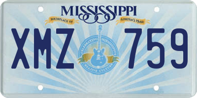 MS license plate XMZ759