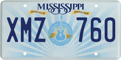 MS license plate XMZ760