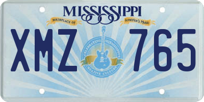 MS license plate XMZ765