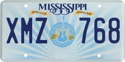 MS license plate XMZ768
