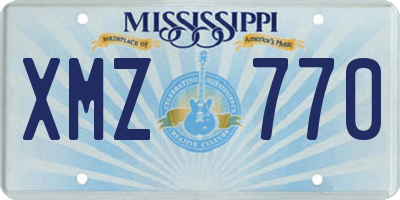 MS license plate XMZ770