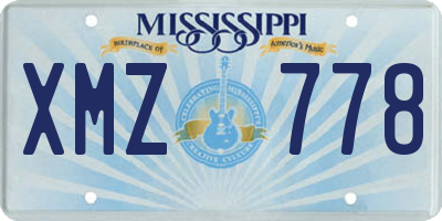 MS license plate XMZ778
