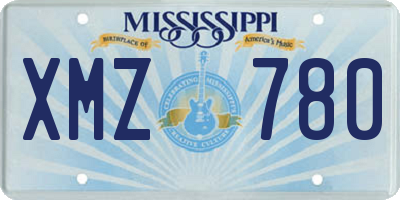 MS license plate XMZ780