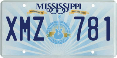 MS license plate XMZ781