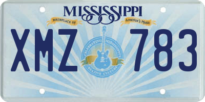 MS license plate XMZ783