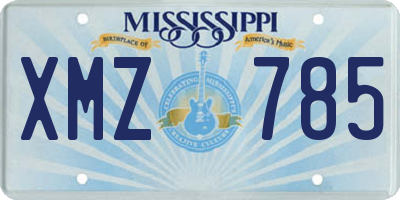 MS license plate XMZ785