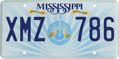 MS license plate XMZ786
