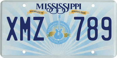 MS license plate XMZ789
