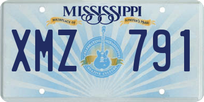 MS license plate XMZ791