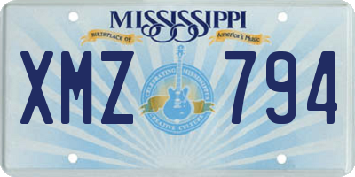 MS license plate XMZ794