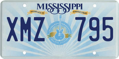 MS license plate XMZ795