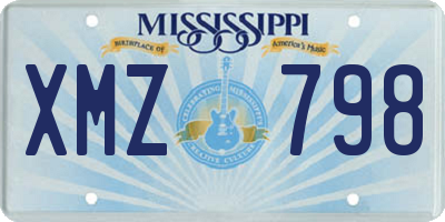 MS license plate XMZ798