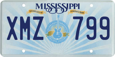 MS license plate XMZ799