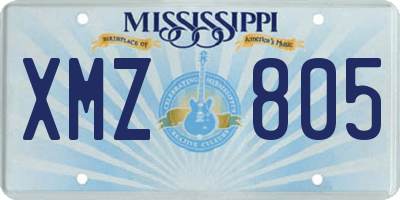 MS license plate XMZ805