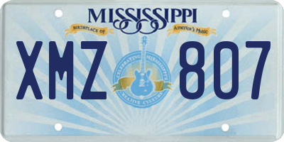 MS license plate XMZ807