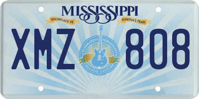 MS license plate XMZ808