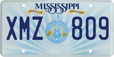MS license plate XMZ809