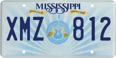 MS license plate XMZ812