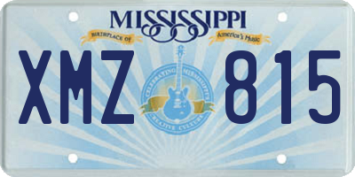 MS license plate XMZ815