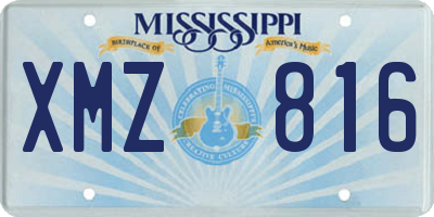 MS license plate XMZ816
