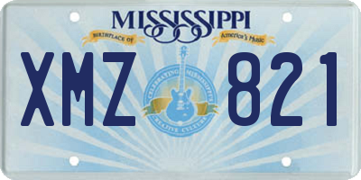 MS license plate XMZ821